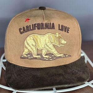 California Love Brown and Tan Cap Microsuede Adjustable Snapback